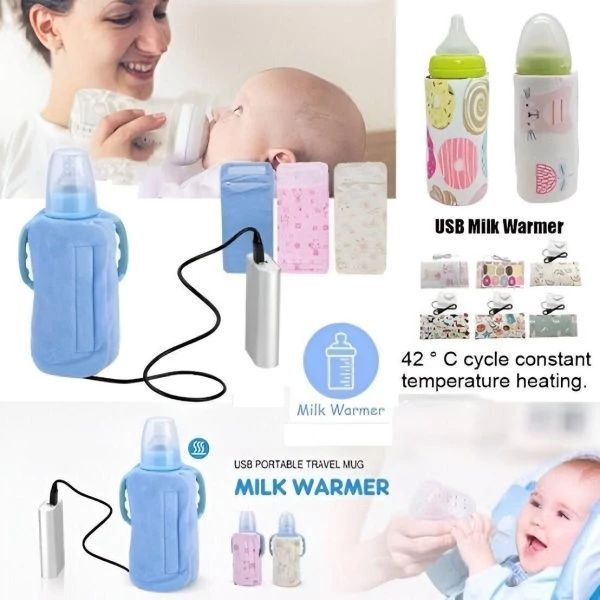 Portable Baby Milk Warmer for Travel – USB Rechargeable Bottle Warmer with Temperature Control