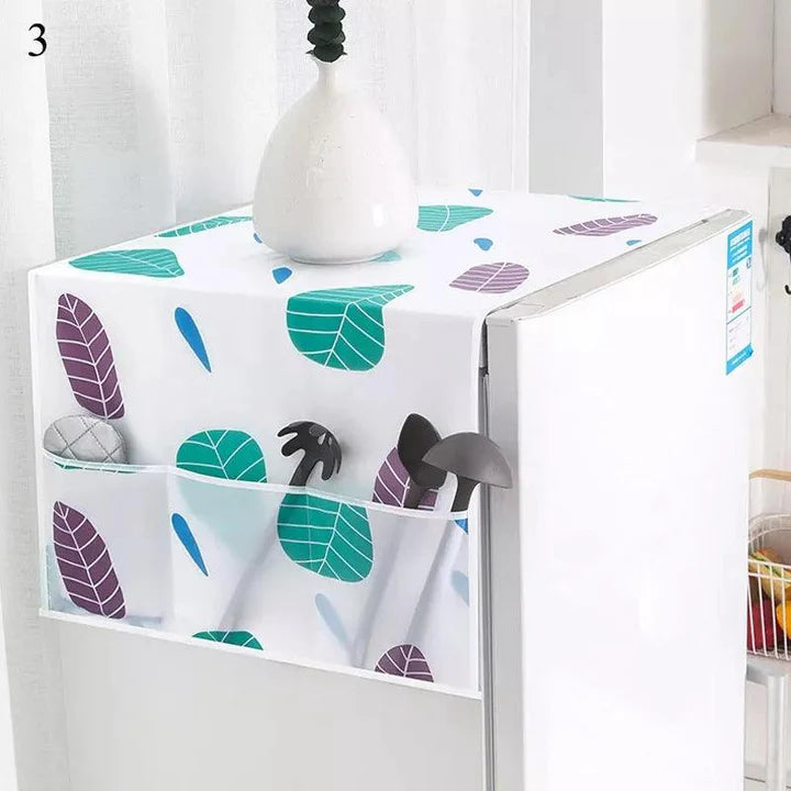 Printed Fridge Dust Cover Waterproof Refrigerator Dustproof