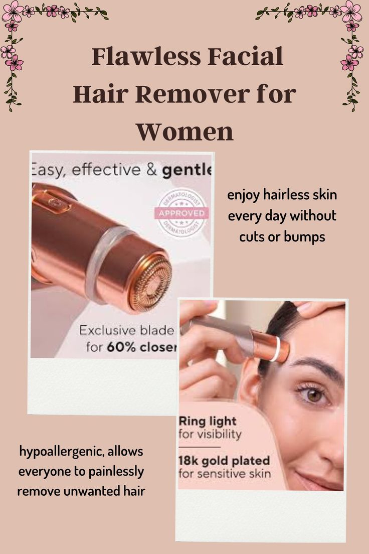 ✅ Flawless Face Gen 2 Painless Facial Hair Remover for Women – 18K Gold-Plated Head with LED Light