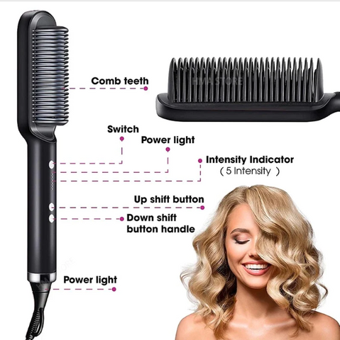 2 in 1 Hair Straightener Comb & Curler.
