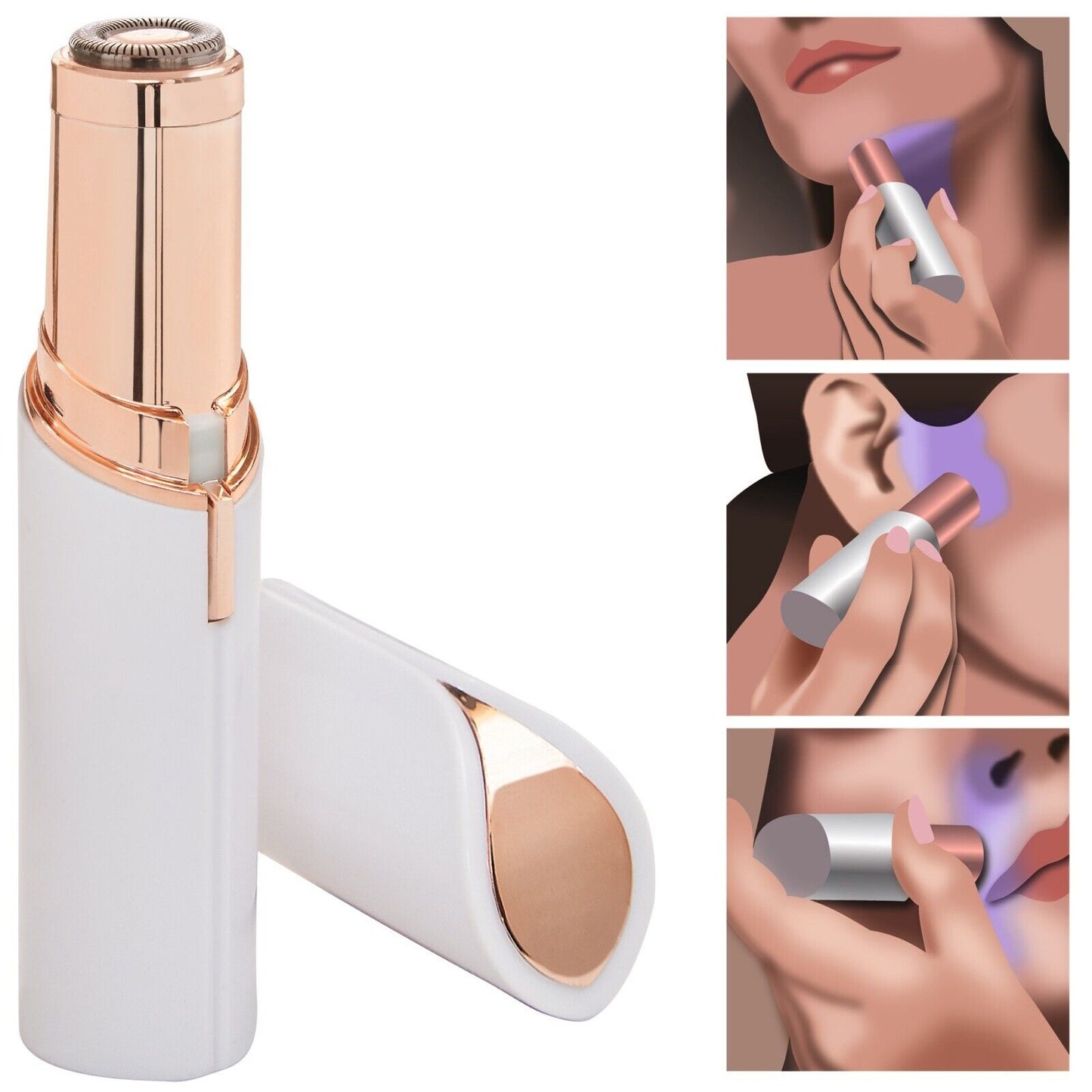 ✅ Flawless Face Gen 2 Painless Facial Hair Remover for Women – 18K Gold-Plated Head with LED Light