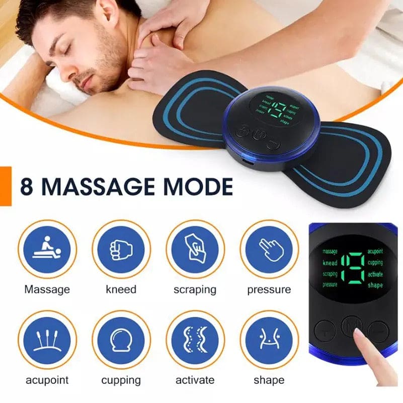 Electric EMS Neck Massager Mini Cervical Back Patch Stimulator Massageador