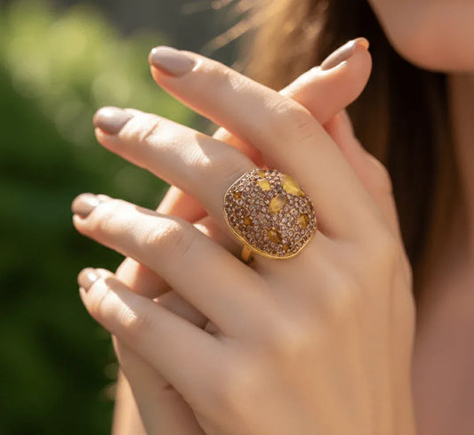 Stone Pavé Statement Ring